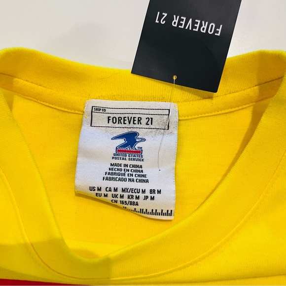 NWT Forever 21 Yellow USPS Priority Mail Short Sleeve Crop Top - Picture 4 of 10